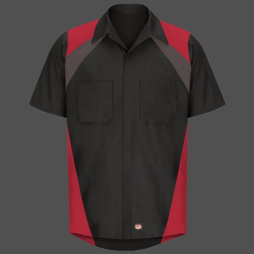 Men's Tri-Color Short Sleeve Shop Shirt Thumbnail