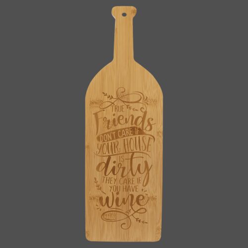 Bamboo Wine Bottle Cutting Board Thumbnail